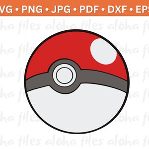 Pokeball Svg Layered , Pokebal Clipart, Cricut, Digital Vector Cut File, Svg, Png, Dxf, Eps Files