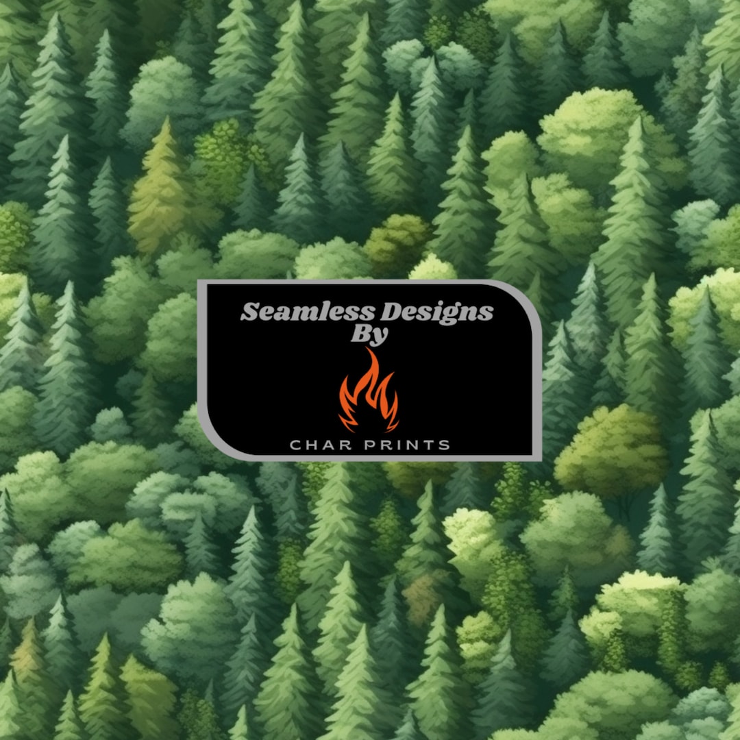 Forest Painted Design Repeating Pattern - Digital Download Design ...