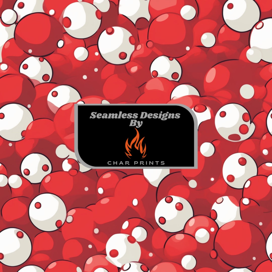 Red Molecule Repeating Pattern - Digital Download Design - Seamless ...