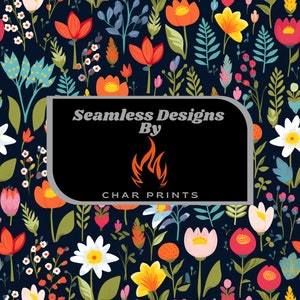 Crafty Floral Repeating Pattern - Digital Download Design - Seamless Pattern - Surface Pattern