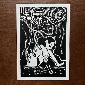 Connection Linocut Print