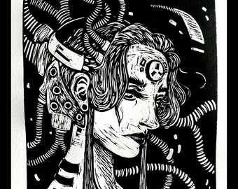 Linograbado de edición limitada: Mortal