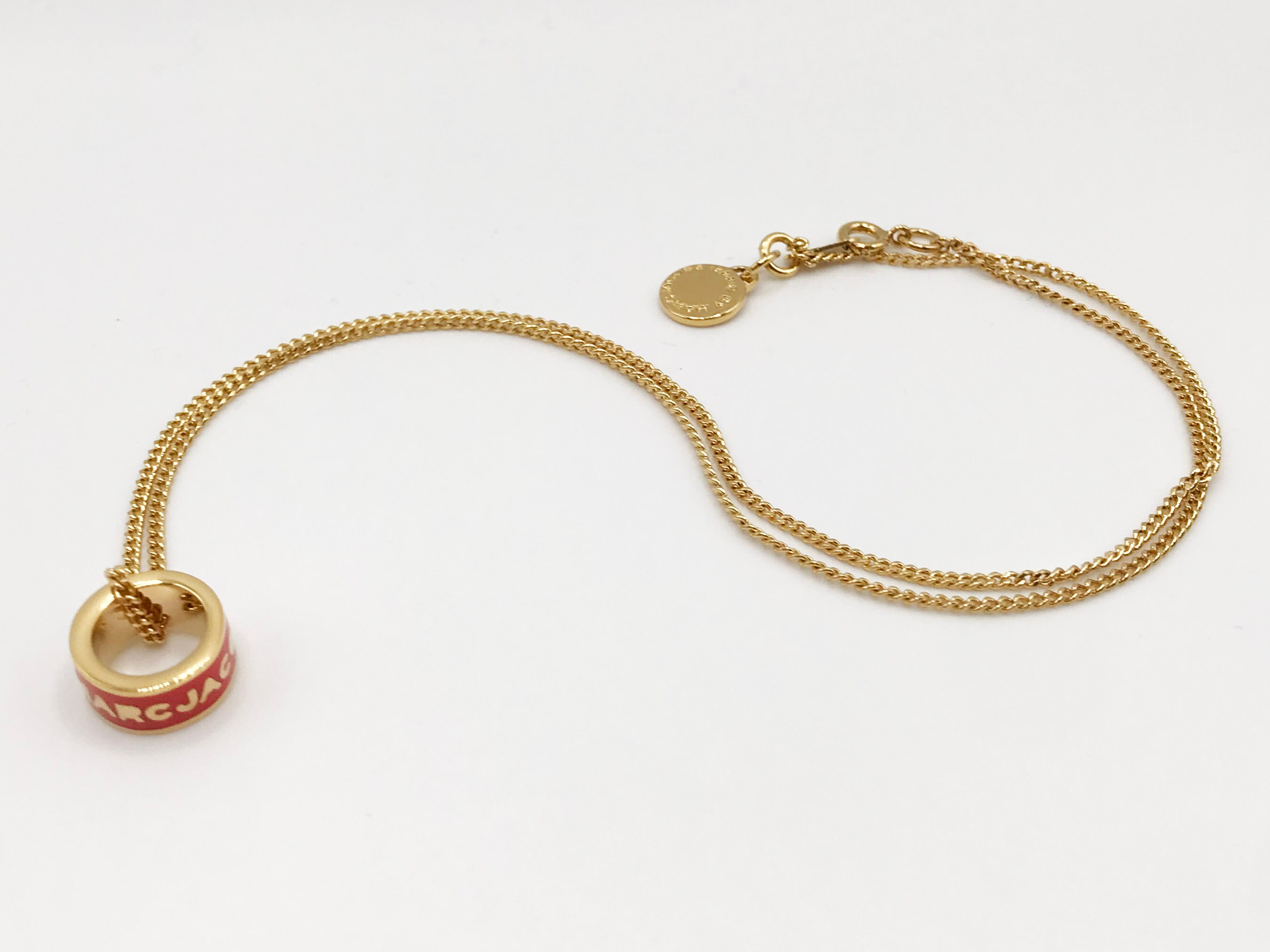 Vintage Signed Marc by Marc Jacobs Gold Tone Necklace With