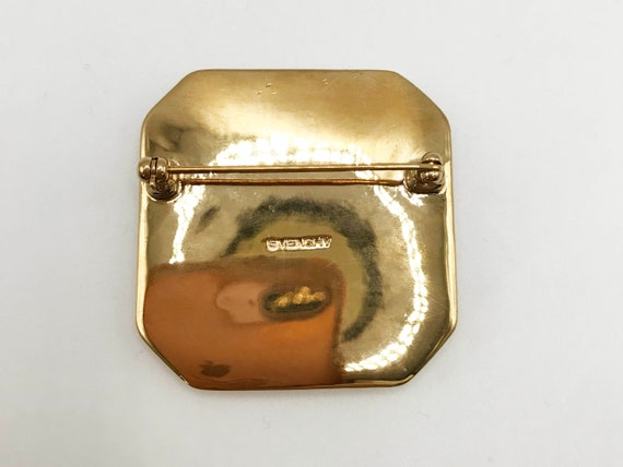 Vintage signed Givenchy gold tone icon medallion … - image 3