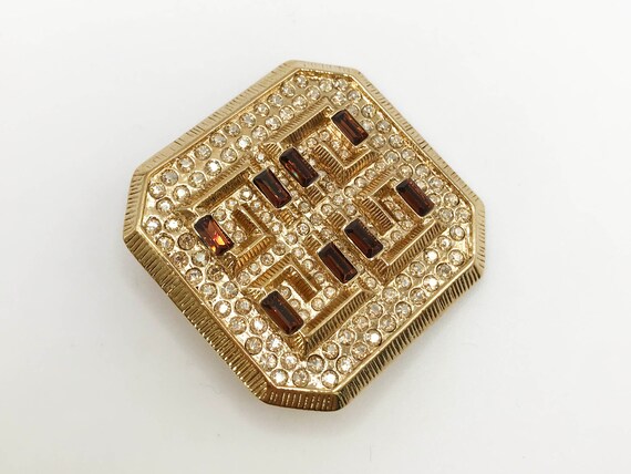 Vintage signed Givenchy gold tone icon medallion … - image 9