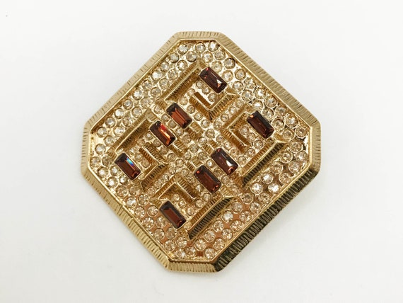 Vintage signed Givenchy gold tone icon medallion … - image 5
