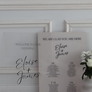 Acryl Willkommensschild Set, Acrylschild Willkommensschild und Sitzplan Schild Hochzeit, Set Empfangschild, Tischplan Hochzeot