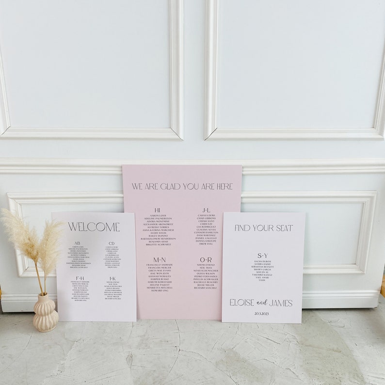 Seating Chart Sign Wedding Set of 3,seating Chart Set Wedding, Seating ...