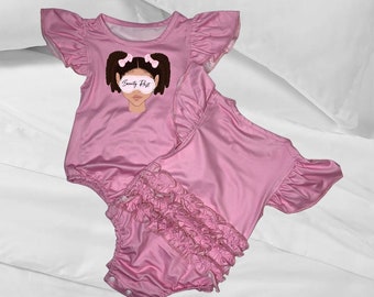 Body de bebé rosa con volantes: Conjunto de pelele suave para niña