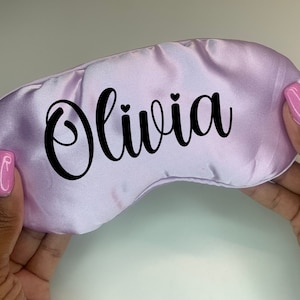 Sleepover and slumber party custom sleep mask for girls spa day, Personalized adjustable strap eye mask for kids, Toddler pamper party