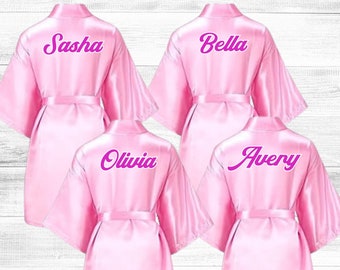 Customized spa party robes for girls, Kids slumber party and sleepover gown, Spa Day robe for toddler and tween girls with personalized name