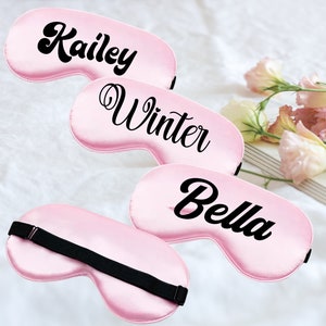Personalized adjustable strap eye mask for toddler and little girls - Customized sleep mask for girls - Matching Slumber party and sleepover