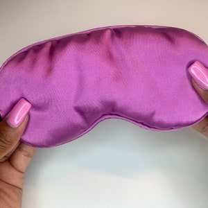Sleep mask for girls - Adjustable strap eye mask for toddlers and little girls - Matching slumber party sleep mask - Purple girls eye mask