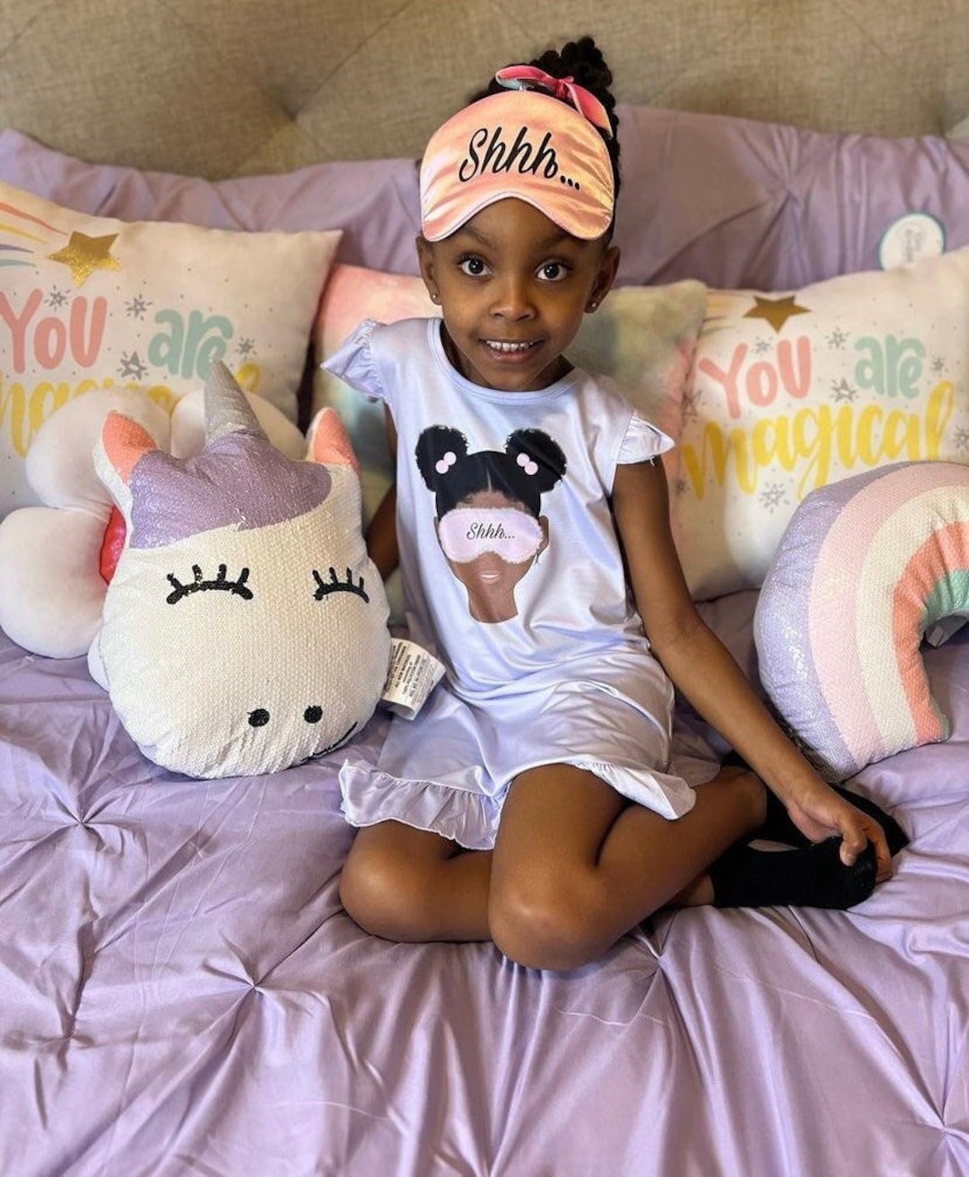 Pajamas for Girls Kids Custom Pajamas Little Girls Sleepover Girls Nightgown Birthday Girl