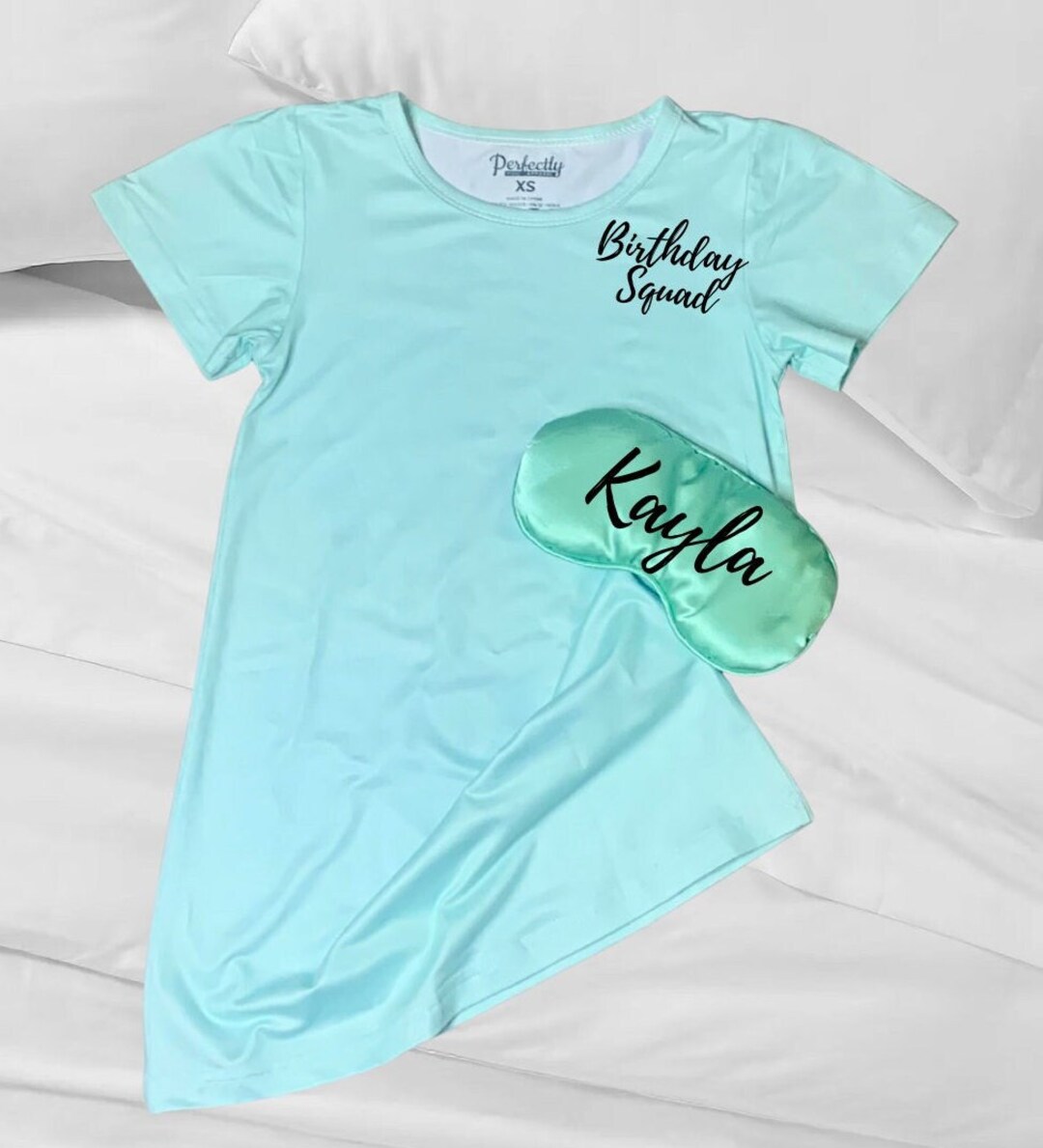 Girls Pj Set for Slumber Party With Kids Custom Sleep Mask Etsy