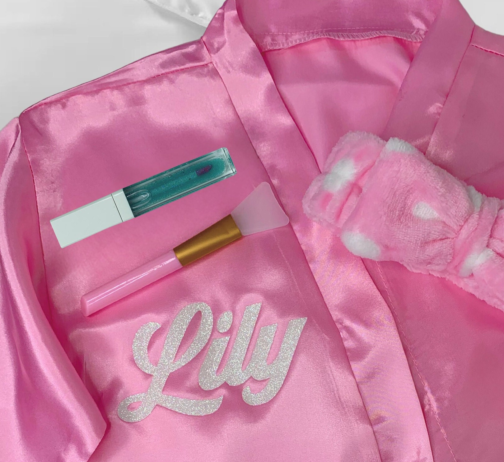 Personalized Spa Day Robe Gift Set for Bridal Party, Customized Satin ...