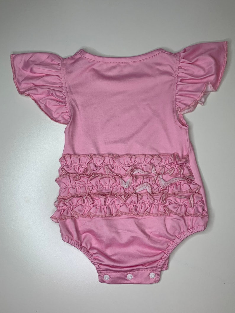 Custom Newborn Baby Girl Announcement Romper, Personalized Last Name Pink Bodysuit, Customized