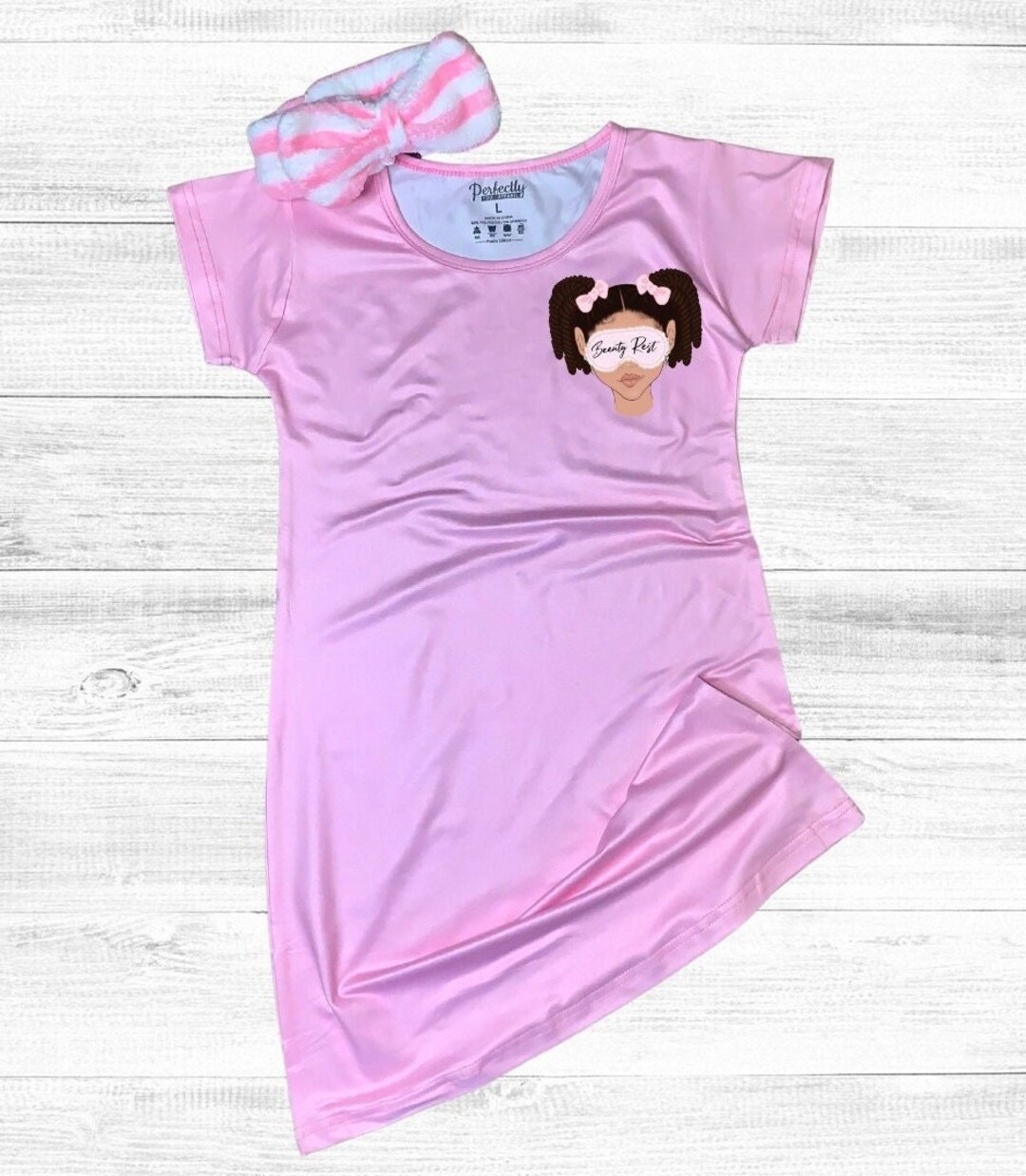 Toddler Girl Nightgown in Pink, Princess Pink Pjs for Little Girls