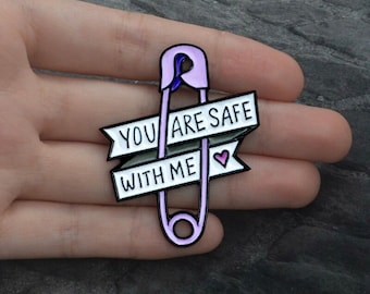 You Are Safe With Me, Safety Pin. CHARITY RUN Survivors Of Domestic Family Violence. ALL proceeds to charity