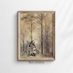 In The Woods Printable Wall Art | Antique Print | Classic Oil Painting | Digital Download | Vintage Home Decor Gift Idea | 060