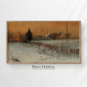 Samsung FRAME TV ART 4K | Abstract Village Landscape | Vintage Fine Art | Instant Download | tv045