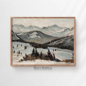 European Mountain Landscape Print | PRINTABLE Wall Art | Vintage Fine Art Painting | Digital Download | Rustic Home Decor Gift Idea | 028