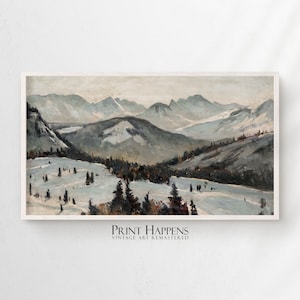 Samsung FRAME TV ART 4K | European Mountain Landscape | Vintage Fine Art | Instant Download | tv028