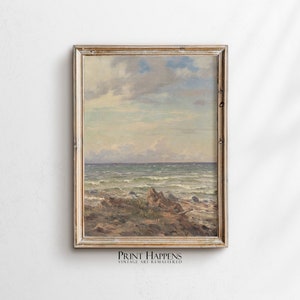 Vintage Seascape Oil Painting | PRINTABLE Wall Art | Classic Art Print | Digital Download | Rustic Home Decor Gift Idea | 112