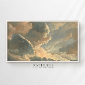 Samsung FRAME TV ART 4K | Clouds with a Sunset Vintage Painting | Antique Fine Art | Instant Download | tv018