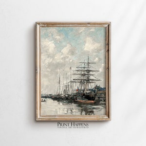 Rustic Marine Printable Wall Art | Antique Print | Classic Oil Painting | Digital Download | Vintage Home Decor Gift Idea | 059