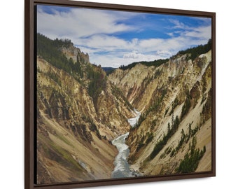 El Gran Cañón de Yellowstone, color, lienzo envuelto en galería, horizontal con marco