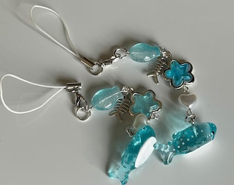 Handmade Kawaii Whale Shark Phone Charm: Beaded Oceancore Accessory,