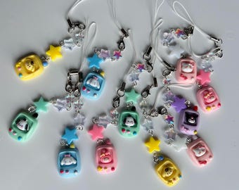 Handmade kawaii themed Game Console Phone Charm, Kawaii Beaded Accessory