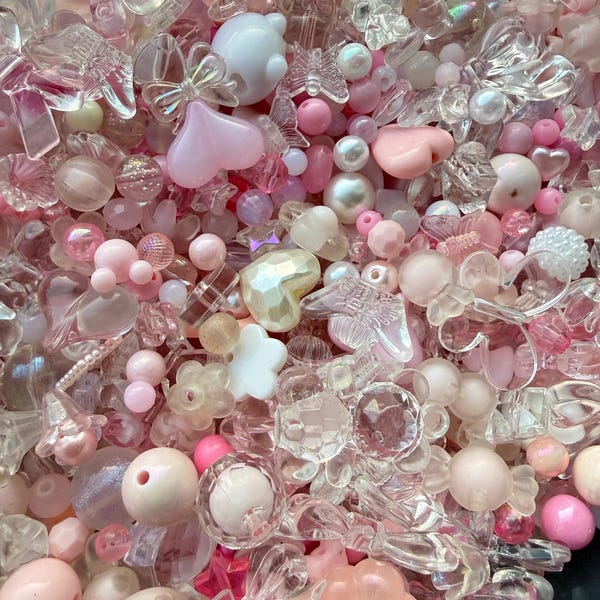 Kokette Rosa Perlensuppe / Bead Confetti 50g, Kawaii ästhetisch,,