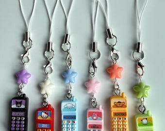 Handgemaakte telefoonbedel met Sanrio-thema: kawaii-kralenaccessoire, sanriocore
