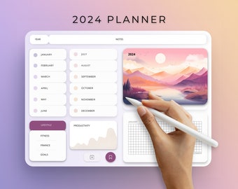 Digitaler Planer 2024 vom iPad Planer Goodnotes Notability Planner, Digitales Journal, Tagesplaner Planer Digital