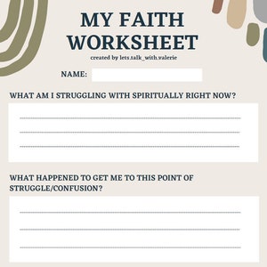 My Faith Therapy Worksheet