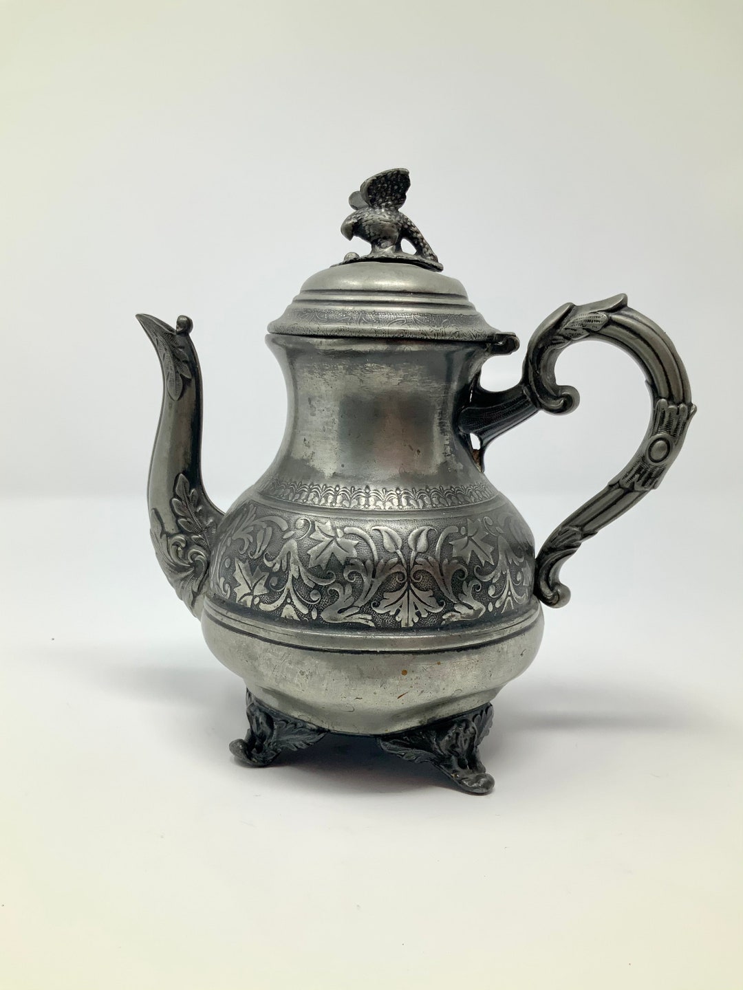 Victorian Silver Plate Teapot Eagle Finial Etsy