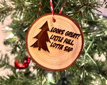 Kleine Full Lotta Sap Houten Kerst Ornament