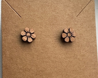 Daisy Oorbellen - Hout Bloemen Oorbellen