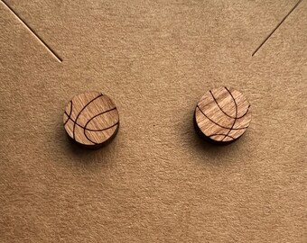 Basketbal Oorbellen - Gemaakt van Hout
