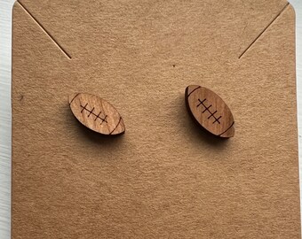 Voetbal Oorbellen - Gemaakt van Hout