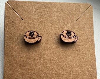 Fancy Koffie Houten Oorbellen