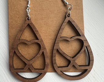 I <3 Hockey Houten Oorbellen
