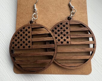 Grand ol 'Flag Houten Oorbellen