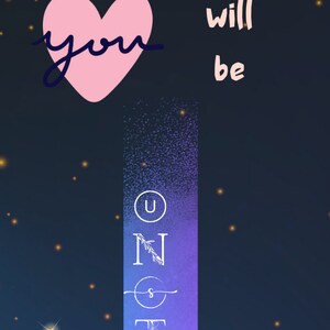 Peut inclure: Graphique de motivation avec les mots "believe in yourself & you will be UNSTOPPABLE" en écriture cursive. Le fond est un dégradé de bleu et de violet avec des étincelles dorées.