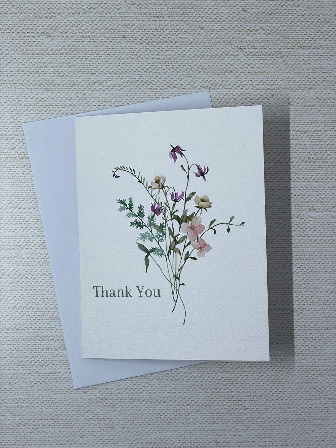 Thank You Card Pack Floral Card Set Thank You Card Blank - Etsy