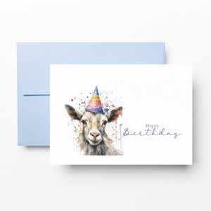 Geburtstagskarte| Alles Gute zum Geburtstag Karte| Leere Karte| Grußkarten| Alles Gute zum Geburtstag Karte mit Ziege | A2 Karten| Geburtstagskarte zum Ausdrucken| 5X7 Karten