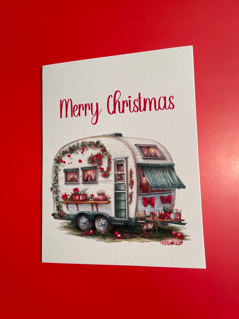 Box Set of Christmas Cards Christmas Cards Christmas Cards Blank inside Christmas Cards with Camper Merry Christmas Cards image 7
