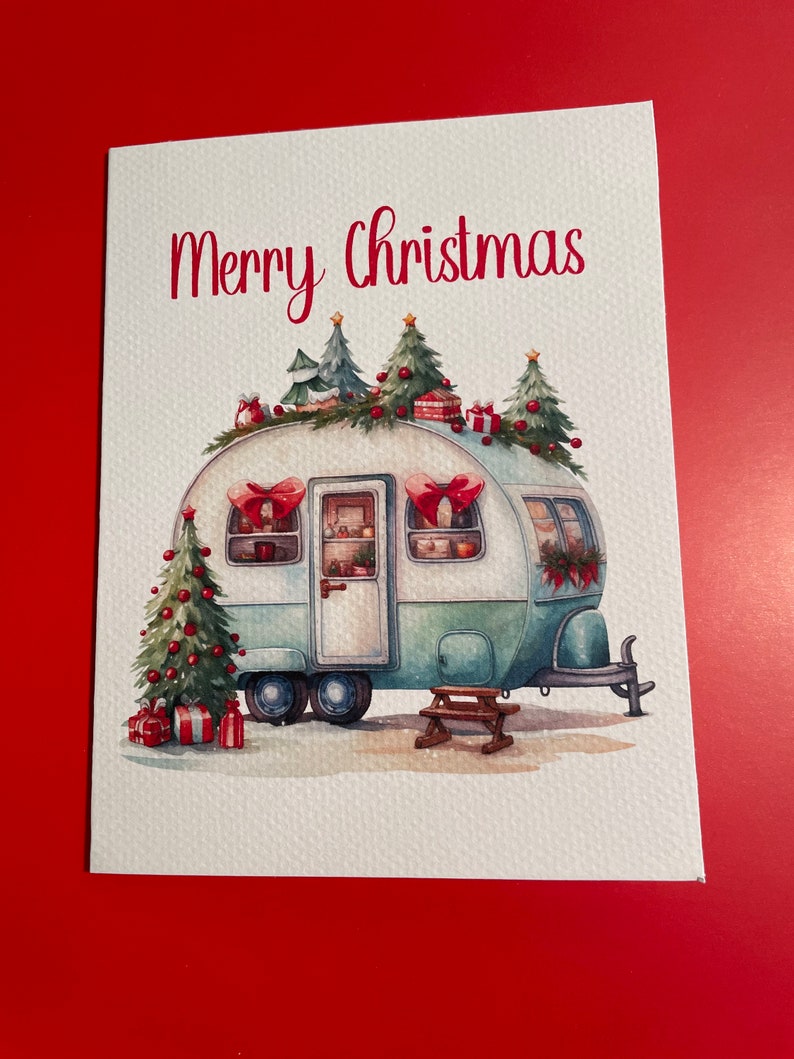 Box Set of Christmas Cards Christmas Cards Christmas Cards Blank inside Christmas Cards with Camper Merry Christmas Cards image 6